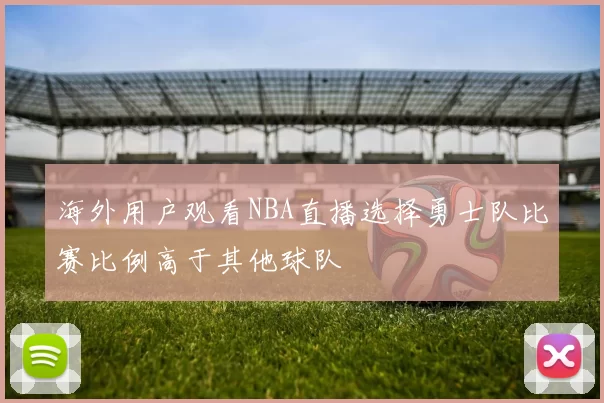 海外用户观看NBA直播选择勇士队比赛比例高于其他球队